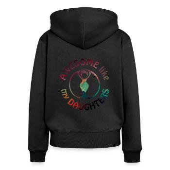 Génial comme le cercle de silhouette des femmes de mes filles - Sweat à capuche zippé Premium bio Femme - noir - Dos - Julia (174cm)