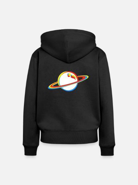 Planet - Frauen Premium Bio Zip Hoodie - Schwarz