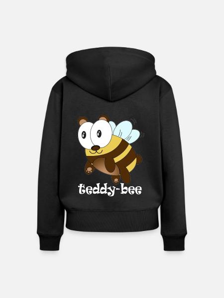 teddy bee - Frauen Premium Bio Zip Hoodie - Schwarz