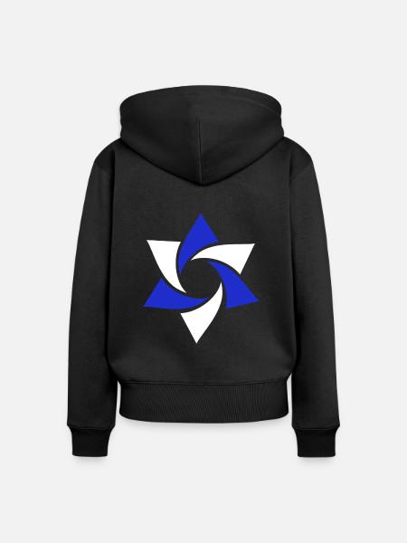 Davidstern - Frauen Premium Bio Zip Hoodie - Schwarz