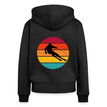 Skifahren Skifahrer Freestyle Skifahrer - Frauen Premium Bio Zip Hoodie - Schwarz - Hinten - Julia (174cm)