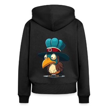 Thanksgiving Treat - Women's Premium Organic Zip Hoodie - black - Back - Julia (174cm)