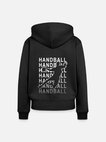 Handball Verlauf - Frauen Premium Bio Zip Hoodie - Schwarz