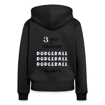 Dodgeball Was Sonst Spieler Liebhaber Dodgeballer - Frauen Premium Bio Zip Hoodie - Schwarz - Hinten - Julia (174cm)