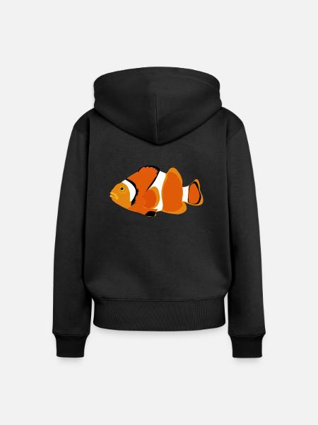 Clownfisch - Frauen Premium Bio Zip Hoodie - Schwarz