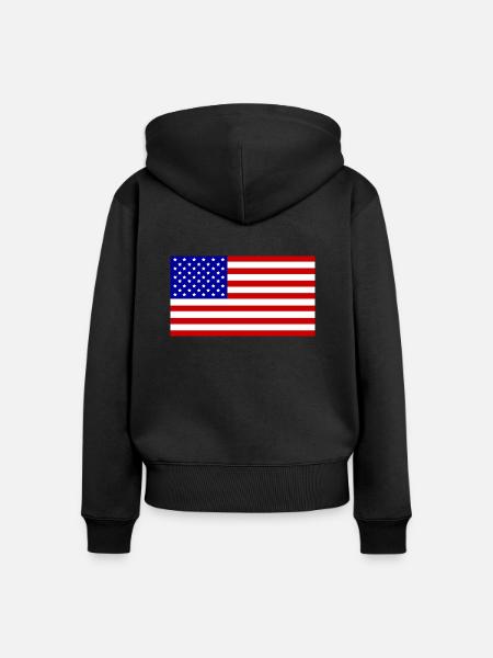 USA - Frauen Premium Bio Zip Hoodie - Schwarz
