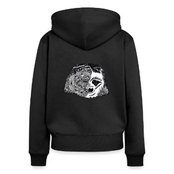Tier-Tattoo & Tribals, Geschenk zB Geburtstag - Frauen Premium Bio Zip Hoodie - Schwarz - Hinten - Julia (174cm)