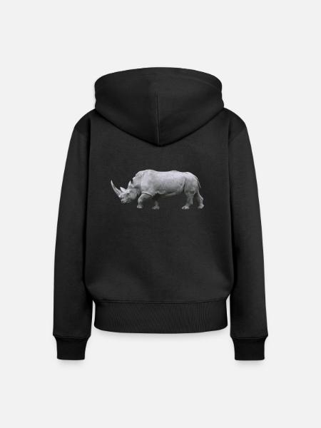 Rhinozeros - Frauen Premium Bio Zip Hoodie - Schwarz
