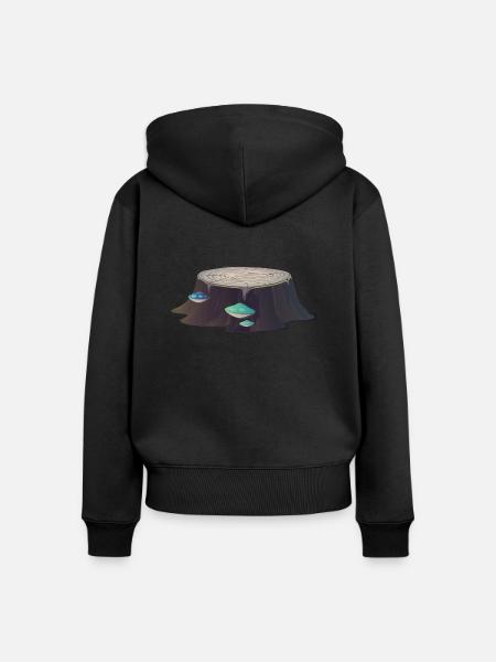 Baumstumpf - Frauen Premium Bio Zip Hoodie - Schwarz