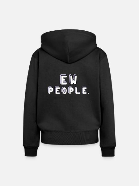 Menschen sind doof. - Frauen Premium Bio Zip Hoodie - Schwarz