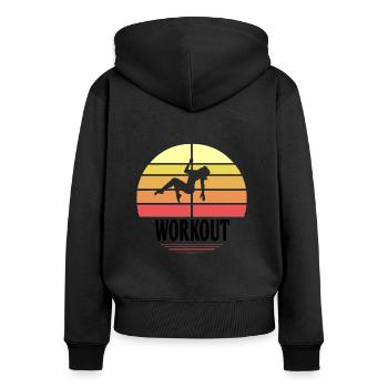 Pole Dance - Frauen Premium Bio Zip Hoodie - Schwarz - Hinten - Julia (174cm)
