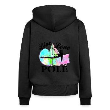 Pole Dance - Frauen Premium Bio Zip Hoodie - Schwarz - Hinten - Julia (174cm)