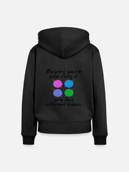 Häkeln - Frauen Premium Bio Zip Hoodie - Schwarz