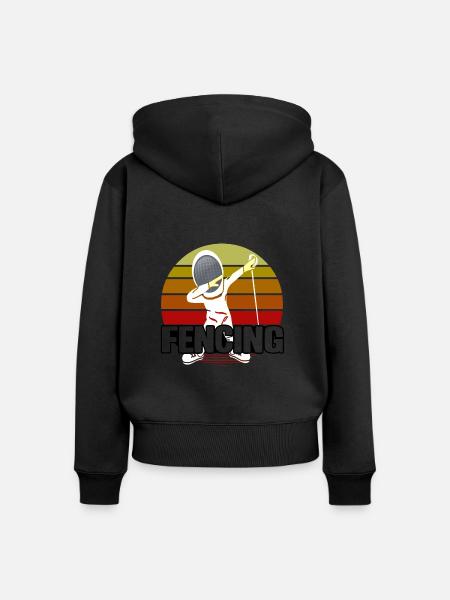 Fechten - Frauen Premium Bio Zip Hoodie - Schwarz