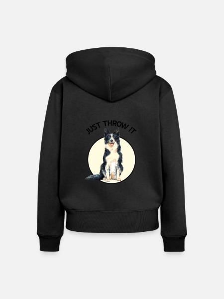 Border Collie - Frauen Premium Bio Zip Hoodie - Schwarz