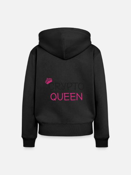Crypto Queen - Frauen Premium Bio Zip Hoodie - Schwarz