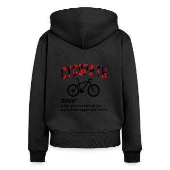 vélo de montagne - Sweat à capuche zippé Premium bio Femme - noir - Dos - Julia (174cm)