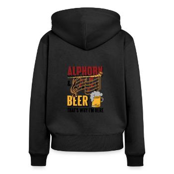 Cor des Alpes Alpes Musique folklorique Cadeau - Sweat à capuche zippé Premium bio Femme - noir - Dos - Julia (174cm)