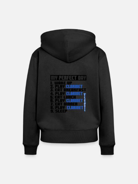 Klarinette - Frauen Premium Bio Zip Hoodie - Schwarz