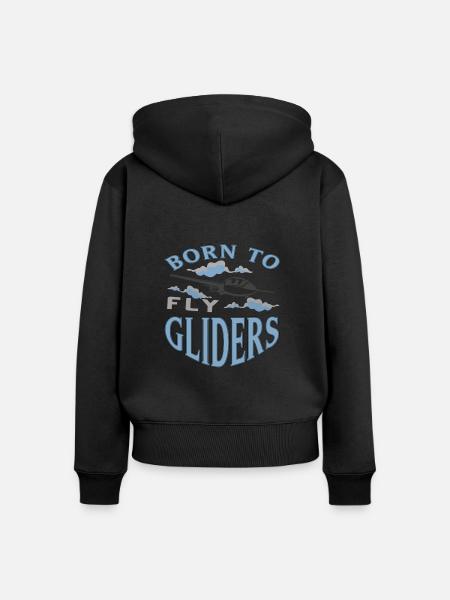 Segelfliegen Segelflieger - Frauen Premium Bio Zip Hoodie - Schwarz