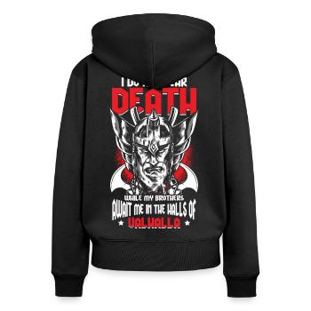 Viking Mythology Warriors - Women's Premium Organic Zip Hoodie - black - Back - Julia (174cm)