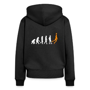 Basketball evolution basketball player gift - Women's Premium Organic Zip Hoodie - black - Back - Julia (174cm)