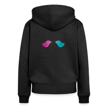 Küken Couple Amour - Sweat à capuche zippé Premium bio Femme - noir - Dos - Julia (174cm)