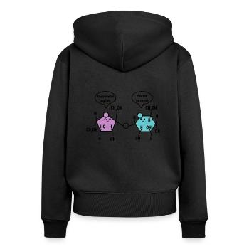 You are so sweet chemistry chemist science - Women's Premium Organic Zip Hoodie - black - Back - Julia (174cm)