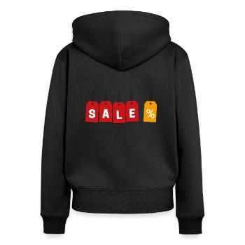 2000 - Sweat à capuche zippé Premium bio Femme - noir - Dos - Julia (174cm)