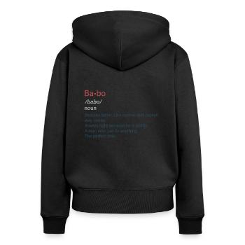 Babo SFRJ Balkan Geschenk Jugoslawien Jugo - Frauen Premium Bio Zip Hoodie - Schwarz - Hinten - Julia (174cm)