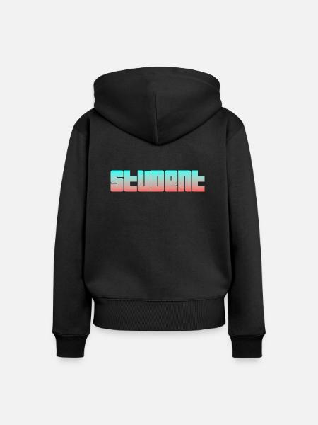 StundentLogo - Frauen Premium Bio Zip Hoodie - Schwarz