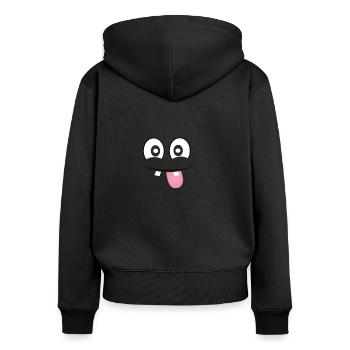 Fun - Women's Premium Organic Zip Hoodie - black - Back - Julia (174cm)