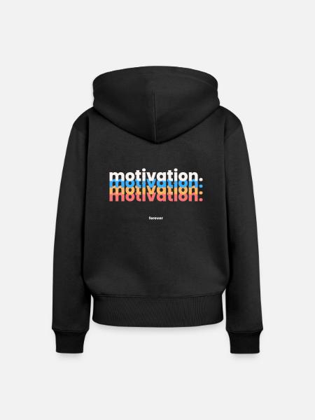 MOTIVATION. - Frauen Premium Bio Zip Hoodie - Schwarz