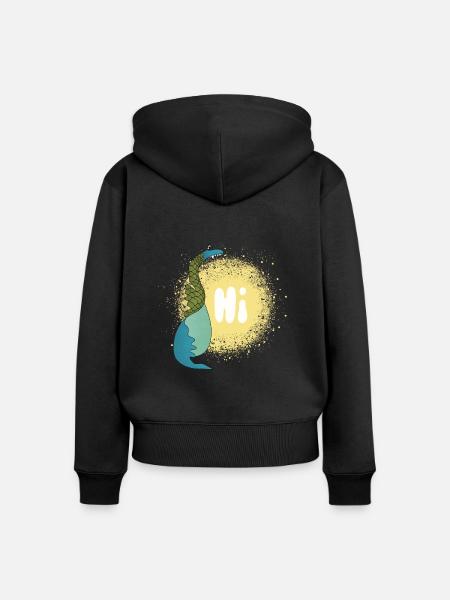 Dragon hi - Frauen Premium Bio Zip Hoodie - Schwarz