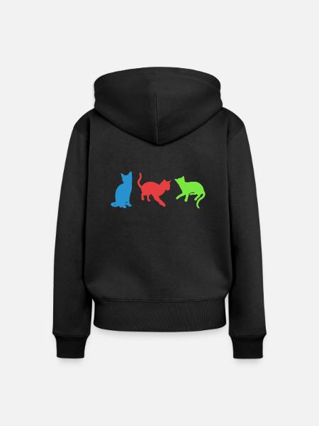 Katzen - Frauen Premium Bio Zip Hoodie - Schwarz