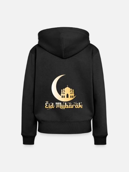Eid Mubarak - Frauen Premium Bio Zip Hoodie - Schwarz
