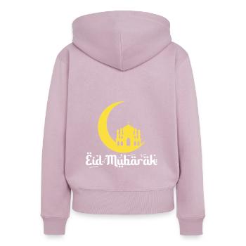 Eid Mubarak - Women's Premium Organic Zip Hoodie - dusky pink - Back - Julia (174cm)
