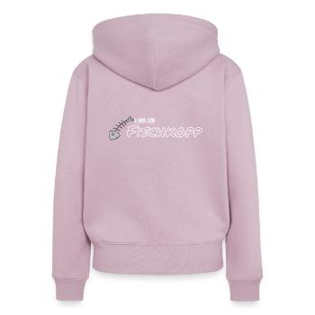 Fischkopp - Label 126 - Frauen Premium Bio Zip Hoodie - Altrosa - Hinten - Julia (174cm)
