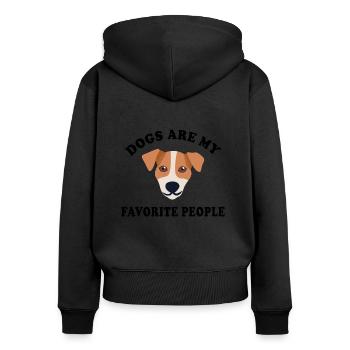 Dogs Are My Favorite People mon chien préférré - Sweat à capuche zippé Premium bio Femme - noir - Dos - Julia (174cm)