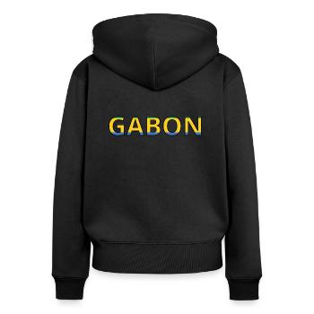 Flag of Gabon - Women's Premium Organic Zip Hoodie - black - Back - Julia (174cm)