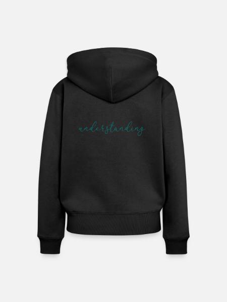 Verständnis - Frauen Premium Bio Zip Hoodie - Schwarz