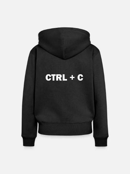 CTRL + C - Frauen Premium Bio Zip Hoodie - Schwarz
