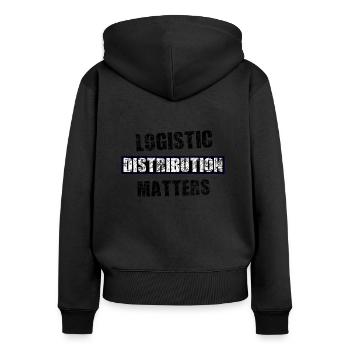 Logistik und Transport - Frauen Premium Bio Zip Hoodie - Schwarz - Hinten - Julia (174cm)