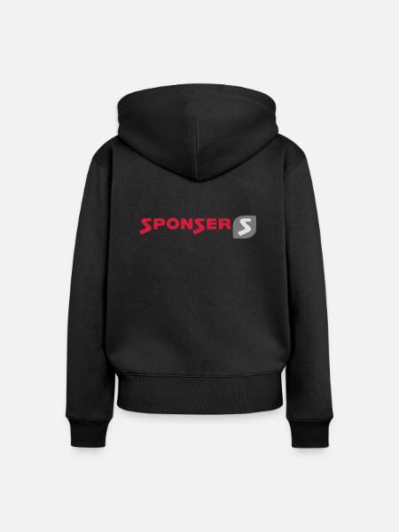 Sponser Logo klein - Frauen Premium Bio Zip Hoodie - Schwarz