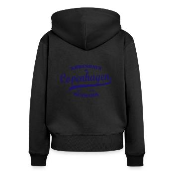 Copenhagen Dänemark Geschenk Nord Spruch - Frauen Premium Bio Zip Hoodie - Schwarz - Hinten - Julia (174cm)