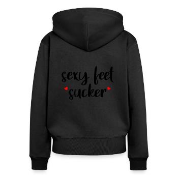 Sexy Feet Sucker - Sweat à capuche zippé Premium bio Femme - noir - Dos - Julia (174cm)