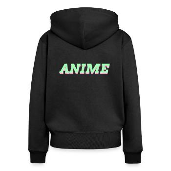 Anime - Frauen Premium Bio Zip Hoodie - Schwarz - Hinten - Julia (174cm)