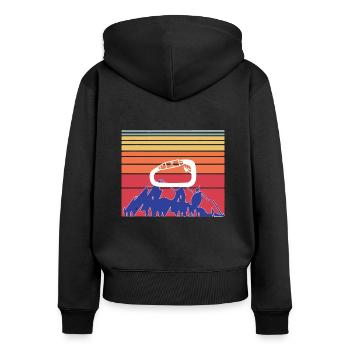 Rock Climbing - Frauen Premium Bio Zip Hoodie - Schwarz - Hinten - Julia (174cm)