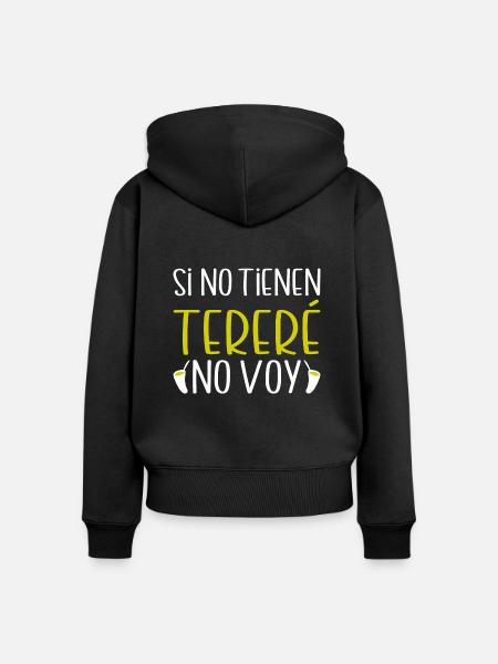 Paraguayan Guarani Terere - Frauen Premium Bio Zip Hoodie - Schwarz