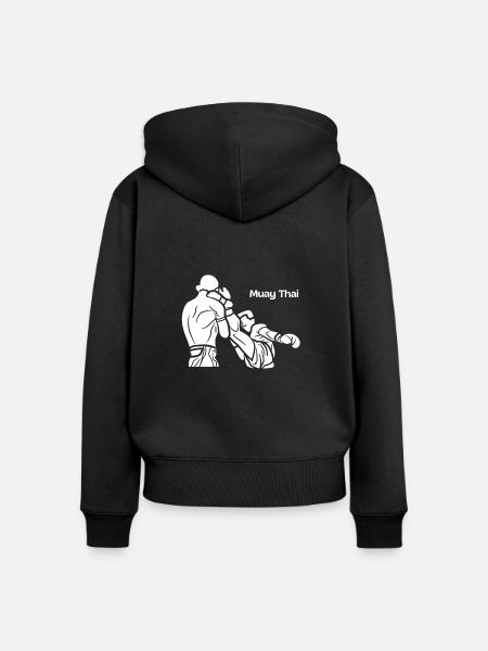 Muay Thai - Frauen Premium Bio Zip Hoodie - Schwarz